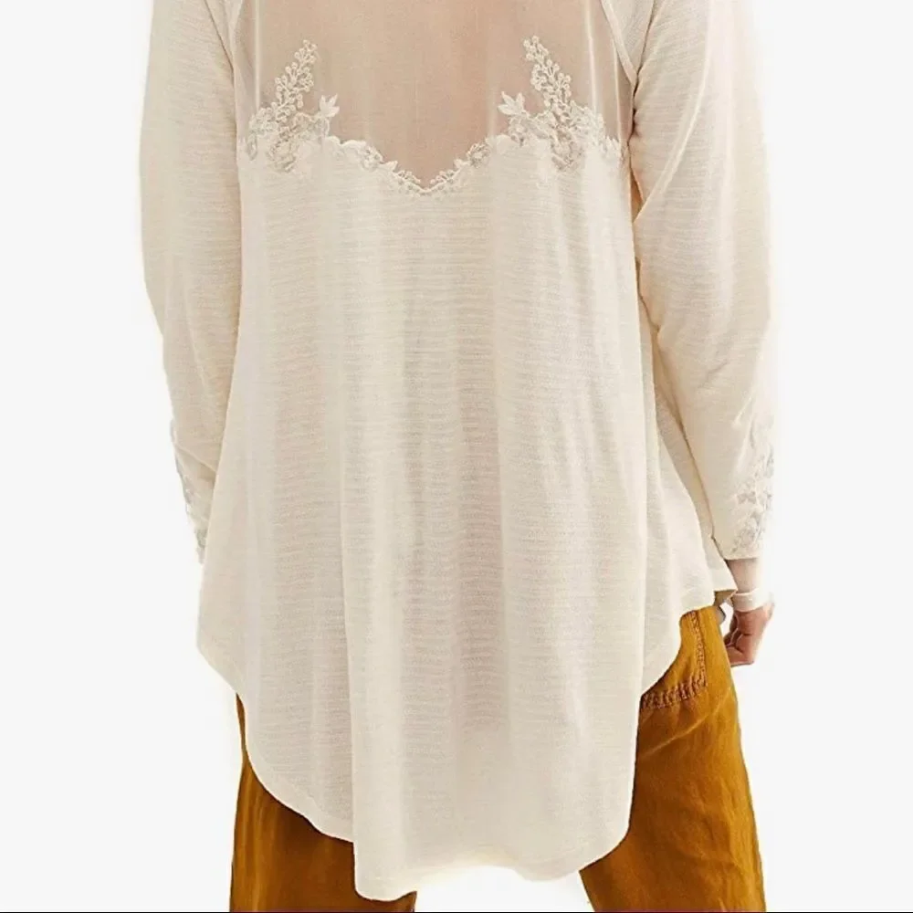 Free‎ People Women's Saheli Mesh Embroidery Top